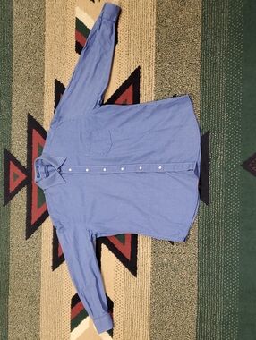 Oscar de la Renta Light Blue Men's Button-Down Chambray Dress Shirt